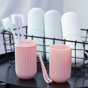 Support multifonctionnel pour dentifrice, gobelet en plastique pour rince-bouche, boîte de rangement pour brosse à dents, étui de voyage pour la salle de bain. - Product Image 4