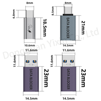 Adaptateur USB-C vers USB-C avec bloqueur de données uniquement pour la charge, protection contre le juice-jacking, rejet des tentatives de piratage, charge PD
