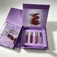 Boîte à fermeture magnétique personnalisée de qualité supérieure avec logo, estampage à chaud, en carton, pour gloss à lèvres, promotion cosmétique
