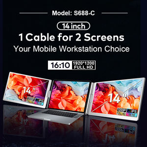 Monitor Portátil Triple de 14 Pulgadas con Pantalla Extensible IPS Plegable, Conexión por Cable USB-C para Computadoras Portátiles - Product Image 3