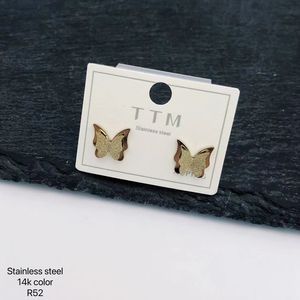 E6183 Xuping gioielli all'ingrosso numeri arabi rotondi croce pentagramma farfalla nera mentre orecchini in acciaio inossidabile 14K con zirconi - Product Image 3