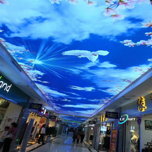 LeArt Hotel decoración nube <span class=keywords><strong>cielo</strong></span> impresión suspendido 3D <span class=keywords><strong>Pvc</strong></span> <span class=keywords><strong>Panel</strong></span> de techo para restaurante decoración de pared de techo - Product Image 3