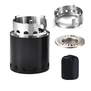 Poêle à bois portable d'extérieur en acier inoxydable de 5 pouces, sans fumée, avec support pour pot, pour la cuisine en camping - Product Image 1