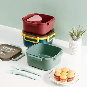 Custom 1000ml 500ml Bento Box Water Cup <b>Set</b> Plastic <b>Lunch</b> Box sealed Strong Children Adult Available - Product Image 3