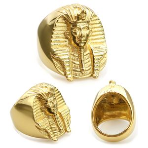 Bagues de mode rétro en forme de sphinx égyptien antique, ornées d'éléments de momie et de pharaon, en or, pour hommes et femmes - Product Image 1