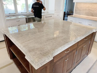 Dalle de quartzite Taj Mahal de luxe personnalisée comptoir îlot haut design moderne dalle de pierre en marbre naturel pour hôtel villa plancher mural