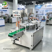 Machine de remplissage rotative semi-automatique pour gobelets, pour lait concentré, café, yaourt, liquides, machine de remplissage et de scellage de gobelets pour les petites entreprises