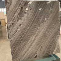 Carreau plat en marbre gris du maroc au design moderne fantaisie 450x450 porcelaine aiguisée dégringolée pour salle de bain villa hôtel sol poli