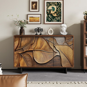 Mueble de lujo ligero de madera estilo rústico para entrada, zapatero, vitrina, almacenamiento, decorativo para sala de estar y dormitorio, aparador, hospital - Product Image 2