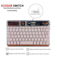 Teclado Inalámbrico BT Ultra Delgado de Plástico Ergonómico con Retroiluminación RGB de 78 Teclas con Interruptor de Tijera y Panel Táctil para PC/Tableta/Portátil