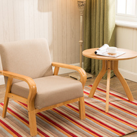 Canapé et chaise de salon en bois massif incurvé avec pieds en métal pour aménagement de balcon, salle à manger et hôtel, également pour chambre à coucher