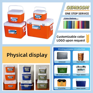 Xách tay màu xanh cách điện hộp mát bền 5L/13L/26L/45L PP nhựa kích thước rò rỉ-proof thực phẩm lưu trữ cá Logo 48 giờ câu cá - Product Image 4