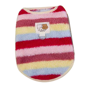 Striped Fleece Vest For <b>Small</b> Medium Dogs Winter Autumn Warm Pet Clothes With <b>Teddy</b> Label - Product Image 5