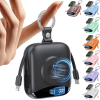 Batería Externa Portátil de 10000mAh con Cables Integrados, Aprobada por la TSA, Carga Rápida para Teléfono, Reloj Inteligente, Vuelos en Avión