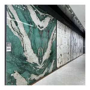 1200 di Design popolare * 2400MM marmo aspetto sinterizzato lastre di pietra alta lucida per pavimenti in parete formato grande formato lastra di gres porcellanato
