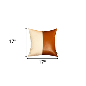 HMS 17 \ "di lusso in ecopelle copricuscino marrone stampa bianca impermeabile a forma quadrata tessuto Vintage per luce domestica - Product Image 5