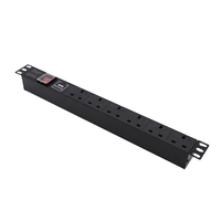 Multiprise de sécurité Enyoo 13A 6 prises pour armoire serveur réseau, en PVC, 19 pouces 1U (4,44 cm), 220-250V, cordon de 2,0 m