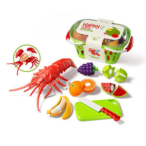 Jouets de <span class=keywords><strong>cuisine</strong></span> éducatifs pour enfants : ensemble de fruits, légumes, homards et thon en plastique pour jeu d'imitation préscolaire - Product Image 1