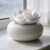 Coffret Cadeau de Luxe : Diffuseur d'Huiles Essentielles en Céramique, Bouteille en Porcelaine Faite Main, Fleur Parfumée, Pierre Aromatique, Parfum d'Ambiance pour la Maison