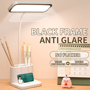 Lampe de bureau <span class=keywords><strong>LED</strong></span> moderne pour lecture et écriture, protection oculaire, rechargeable, à piles, en plastique écologique, à intensité variable, pour chambre à coucher - Product Image 1