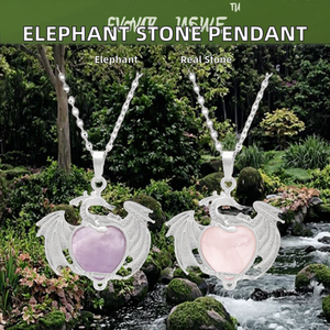 Collier Pendentif Éléphant en Pierre Naturelle Améthyste Opale Plaqué Platine <span class=keywords><strong>CSJA</strong></span>, Bijoux en Cristal de Guérison, Vente en Gros, Cadeau E929 - Product Image 2