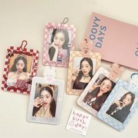 Porte-cartes photo en acrylique Kawaii 3 pouces, porte-cartes photo Kpop, porte-cartes de crédit, porte-cartes d'identité, porte-cartes bancaire, porte-cartes photo, étui de protection pour carte de bus, pendentif