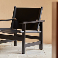 Fauteuil de chasse espagnol en bois massif et rotin, fauteuil individuel en cuir de selle, canapé de loisirs pour salon et balcon