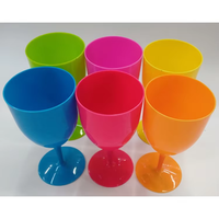 Ensemble de verrerie en plastique PP BST 12oz 1 pièce – Gobelets et verres à vin réutilisables à long pied, modernes, luxueux, faits à la main, écologiques