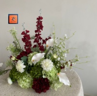 Arrangement floral artificiel, lys blanc bordeaux en soie, centre de table floral, décoration de table de mariage, fleurs artificielles, maison, hôtel