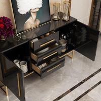 Maison moderne Salon Console en bois Armoire de couloir Buffet de cuisine de luxe blanc noir clair