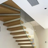 Vente en gros Kit d'escaliers flottants d'intérieur de luxe modernes Escalier flottant moderne en acier et bois de haute qualité fabriqué sur mesure