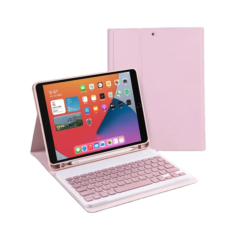 Wireless Keyboard Case With Pencil Holder PU leather case for ipad mini 1 2 3 4 5 keyboard case cover