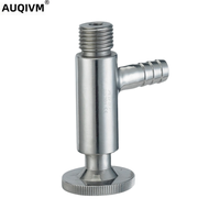 Vanne d'échantillonnage à dégagement rapide en acier inoxydable AUQIVM 304/316, mandrin de qualité sanitaire, vanne d'échantillonnage à filetage stérile soudé