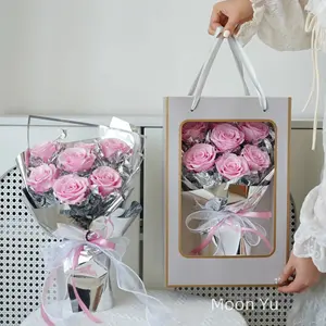 Bouquet éternel d'approvisionnement d'usine personnaliser Bouquet de roses éternelles pour toujours pour une <span class=keywords><strong>idée</strong></span> de cadeau VaseGift - Product Image 5