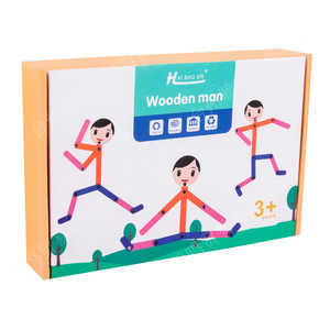 Kit d'homme en bois sportif bricolage magique 48 modèles jouet éducatif pour enfants petit <span class=keywords><strong>Woodman</strong></span> en mouvement pour garçons filles âgés de 5 à 7 ans - Product Image 6