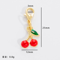 Porte-clés fruits d'été, accessoire fermoir homard en émail, cerise, avocat, pastèque, fraise, breloque pour la fabrication de bracelets et de colliers.