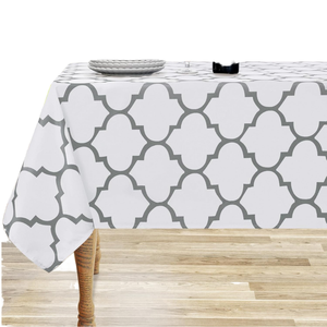 Moroccan Printed <b>Tablecloth</b> Customized <b>Rectangle</b> Polyester Stain Resistant Indoor Outdoor Dining Table Cover OEM ODM - Product Image 1