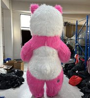 Costume de mascotte gonflable en fourrure rose panda taille adulte unisexe, vente en gros, cosplay, vendu directement par l'usine à prix avantageux