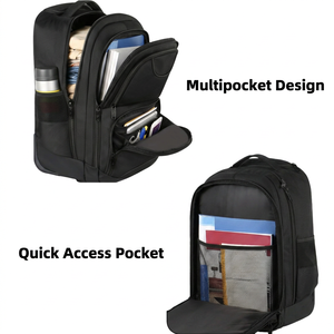 The Best Rolling Carry on Laptop Travel Carrier Water Resistant Business <strong>Backpack</strong> <strong>Wheels</strong> Black Quality Laptop <strong>Backpack</strong> - Product Image 2