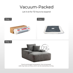 Sofá Chaise Longue Individual Envasado al Vacío, Sofá de Ocio de Corduroy con Portavasos Integrado, Esponja de Alta Densidad, Estilo Contemporáneo para Apartamento - Product Image 6