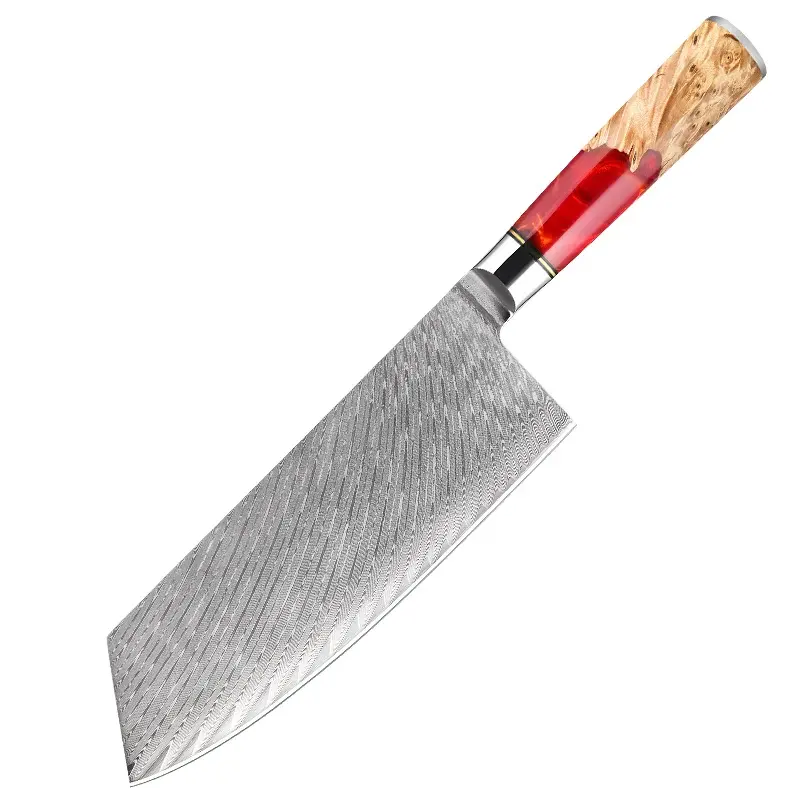 XITUO Butcher Cleaver Knife Damascus Steel Chef Chopper Salmon Slicing Kitchen Knife Meat Nakiri Vegetable Multipurpose Tool