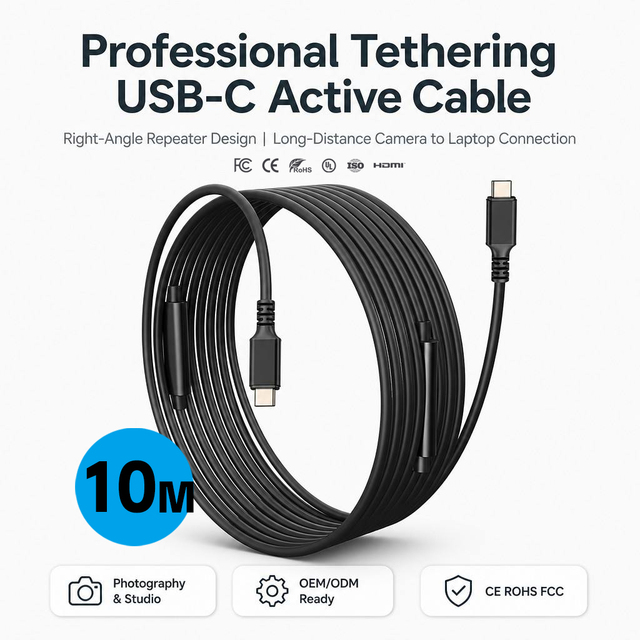 Factory 10M USB C to USB C 3.2 Gen 1 Extension Cable 5Gbps Low Latency Flexible TPE Industrial Medical Equipment Wholesale OEM