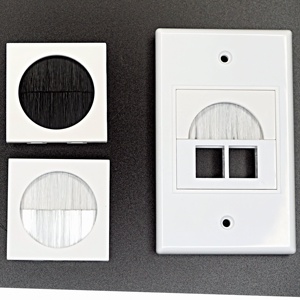 Cáp điện áp thấp thông qua tấm tường với nửa vòng tròn bàn chải cho trong tường Cáp nhập cảnh và 2 cổng Keystone lỗ chúng tôi tiêu chuẩn - Product Image 4