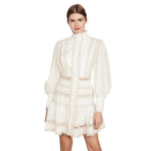 Lancai automne nouvelles femmes mode bohème doux coton manches longues bouffantes col haut tenue décontractée - Product Image 6