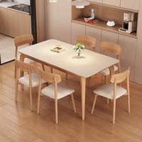 Ensemble Table à Manger et Chaises Style Nordique Luxe Moderne, Rectangle en Marbre et Bois Massif, 4 à 6 Places – Magnifiques Designs pour Petit Mobilier Complet