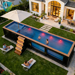 Grande piscine de luxe en verre de conteneur de 40 pieds, piscine préfabriquée hors sol pour complexe hôtelier - Product Image 2
