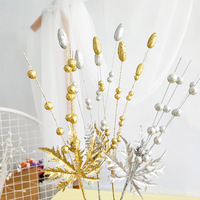 Kerst Gouden Glitter Fruitballen Feestelijke Benodigdheden Kerstboom Accessoires Pistache Thema China 30cm-100cm