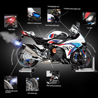 Nouvelle moto miniature en métal à l'échelle 1:9 pour enfants, style moderne, simulation de pulvérisation, modèles de moto en alliage moulé sous pression avec son et lumière