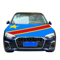 Drapeau de la République démocratique du Congo pour capot de voiture, drapeau pour capot moteur de voiture, vente en gros, personnalisé, résistant à l'usure et durable