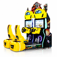 LECHUANG Machine de jeu d'arcade de course automobile en métal, configuration complète avec simulateur de volant, pour centre de divertissement intérieur